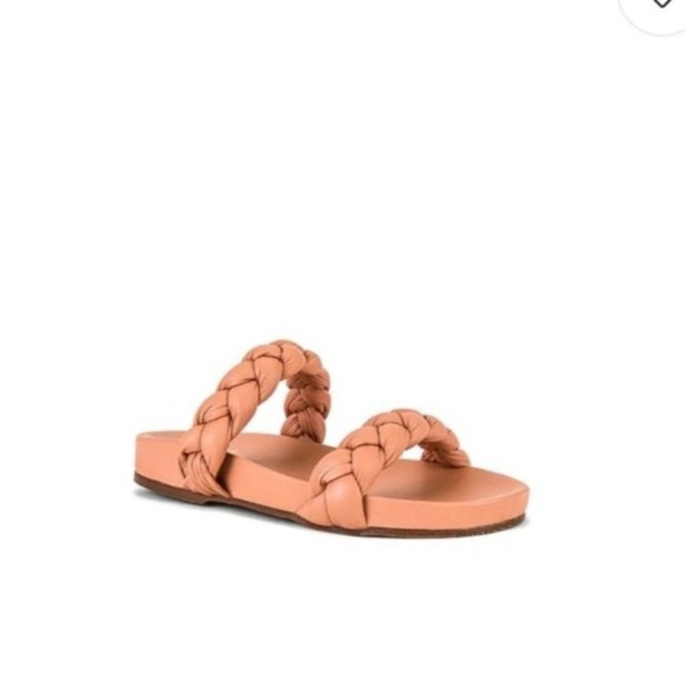 Kaanas Coco Chunky Braided Pool Slide in Peach